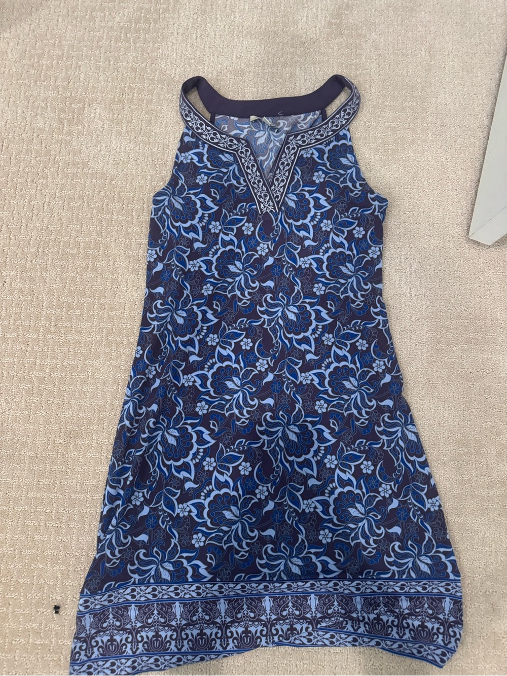 41 Hawthorn Navy and Light Blue Floral Halter Dress